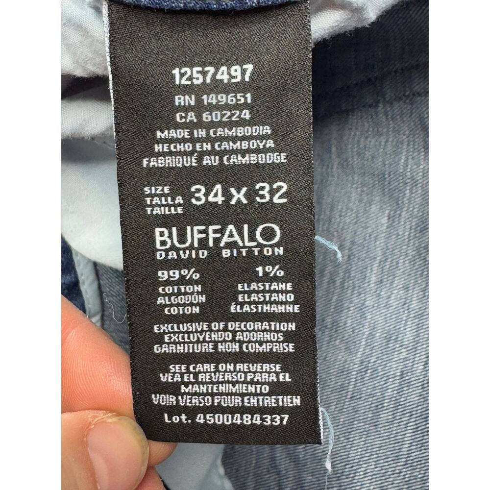 Buffalo David Bitton Men's Jackson Straight Stretch Blue Denim Jeans - Sz 34x31 - Picture 7 of 7